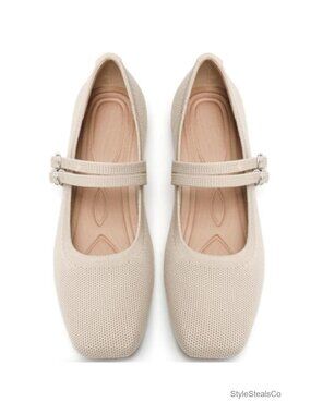 Foldable Ballet Flats Woven Knit Mary Jane Slip On Comfortable Travel Shoes